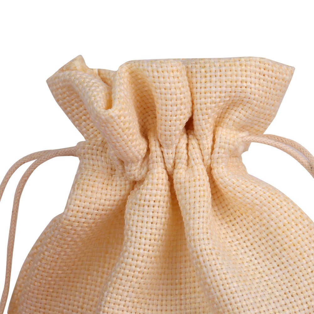 Fournir design sac en lin blanc avec cordon de chanvre