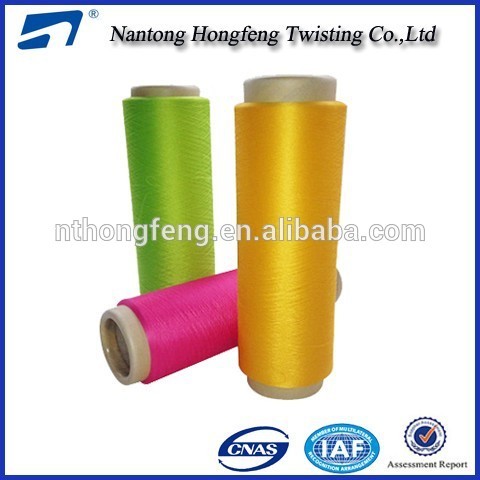 100% DTY polyester dyeing twist yarn for label