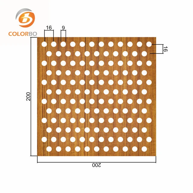 Home Theater Sound Absorption Perforated Wooden Timber Acoustic Panel