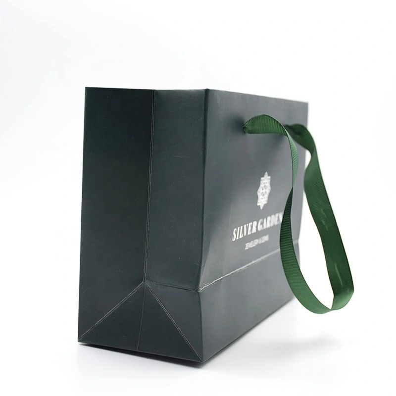 Wholesale Eco Friendly Custom Garment Gift Shopping Clothes Paper Bag with Ribbon Handle