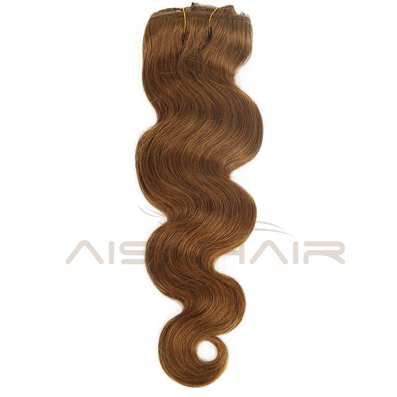 Unprocessed 100%  Human Hair Extension Body Wave Brazilian Clip In Hair Extensions Color 8#