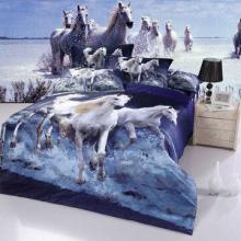 3D Bedding Set with Galloping Horses Design