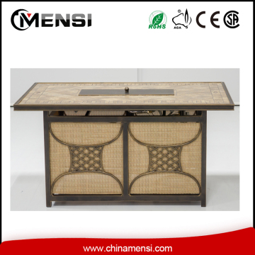 Outdoor Textile rectangular fire pit table