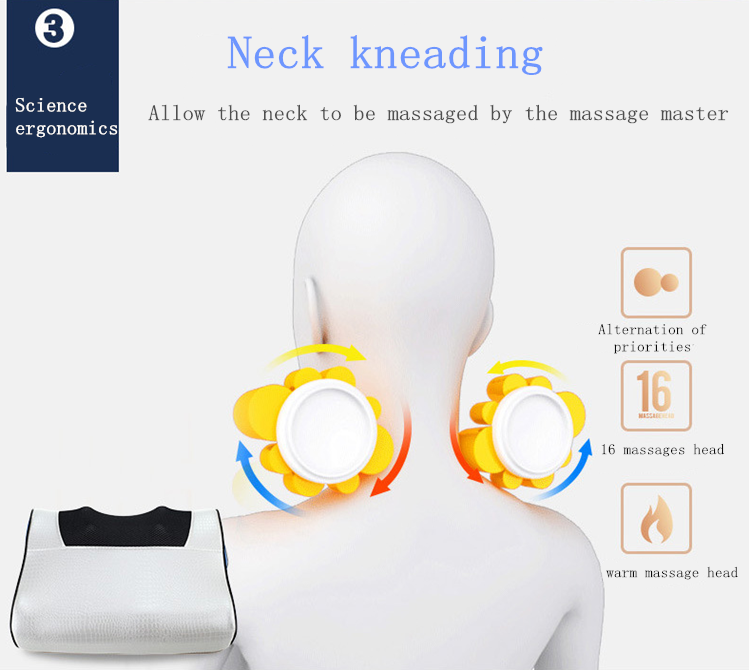 Neck Back Pain Relief Massager Pillows Shoulder with Deep Kneading Massager Heat Relaxation