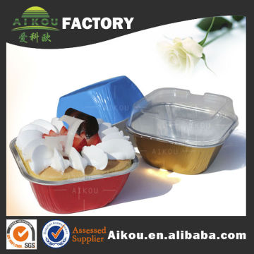 Aluminum foil 230ml food packaging box with cover