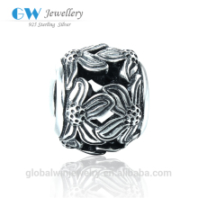 925 Sterling Silver Flowers pendants charms Without Stone For Bracelet T180