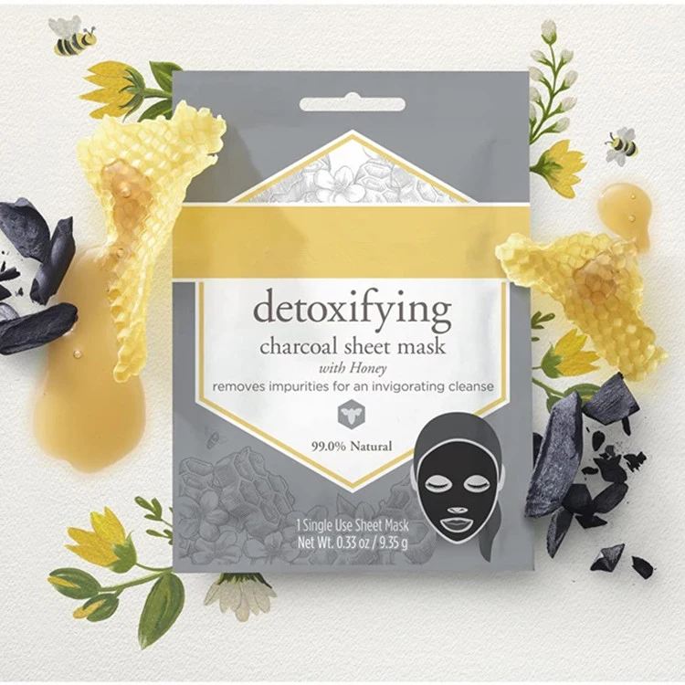 Natural Honey Formula Soothing Detoxifying Charcoal Facial Sheet Mask