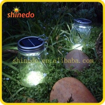 Decoration Wedding Clean Glass Sun 4 Leds Solar Powered Jar