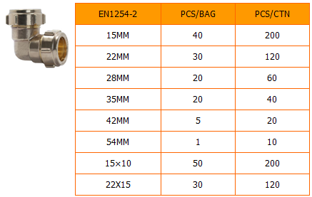 Compression Brass Elbow Fittings