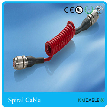 Elastic four cores PU jacket eletrical Spiral Cable