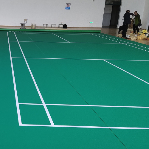 Alfombrilla sintética verde para suelo de pista de bádminton