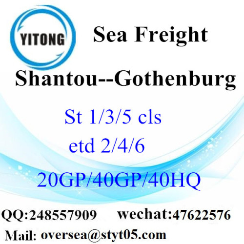 Shantou port sea freight shipping to Gothenburg