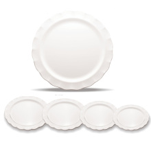 NSF White Large Melamine Round Platter - Big Charger Platter for Serving Rice and Beef