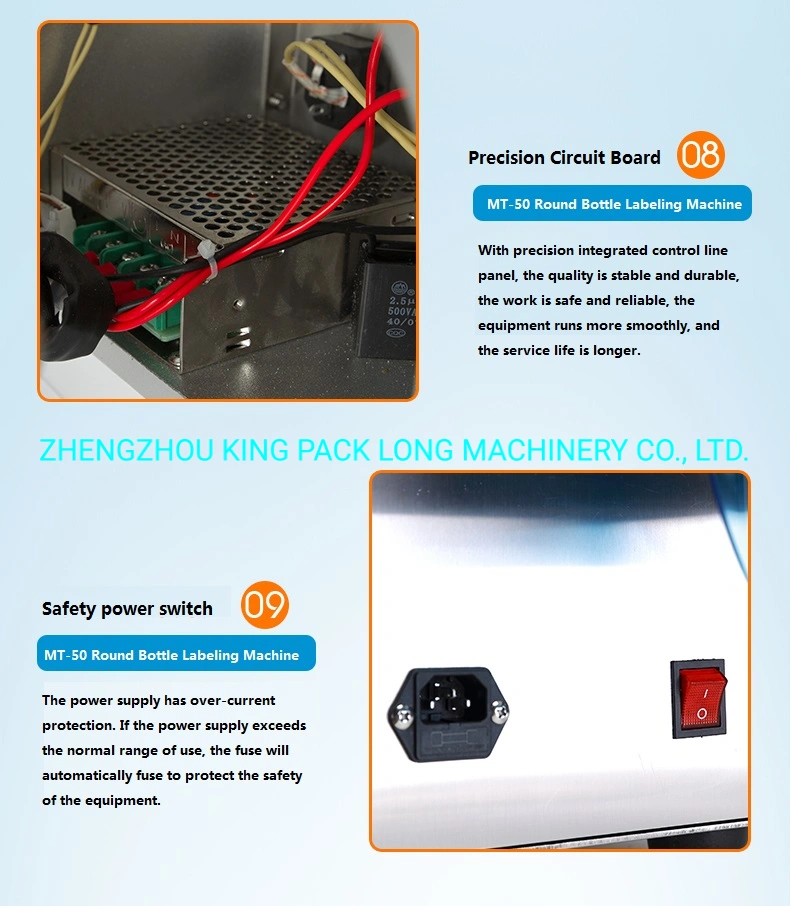 Mt-50 Semi Automatic Labeller Machine for Round Bottle with Date Printer