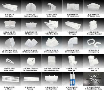 PVC rain gutter systems