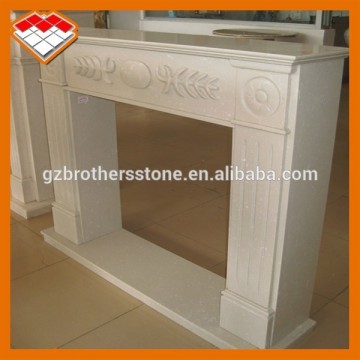 Beige wall mounlding decorative tile fireplace