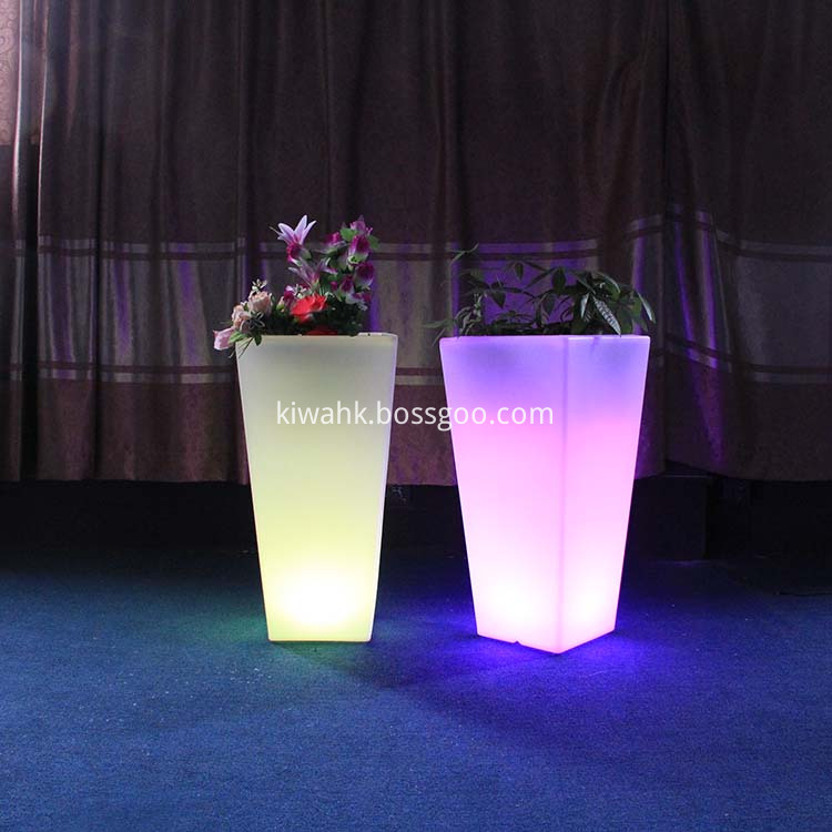 Outdoor Decoration Garden Light Up Led Flower Pots