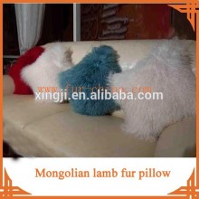 Top quality tibet lamb fur cushion Mongolian lamb fur cushion cover