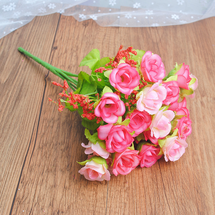 Simulation rose small rose bud brick rose false flower wholesale home furnishings flower arrangement