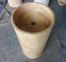 Beige Travertine Marble Freestanding Bathroom Sink