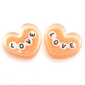 Resin Charms Hot Selling Neueste Produkte Heart LOVE Theme Niedliche bunte Harz Perlen Flat Back Aufkleber für Craft DIY