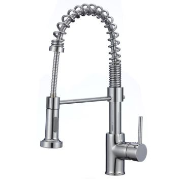 Chrome Kitchen Faucet With Pull Down Sprayer