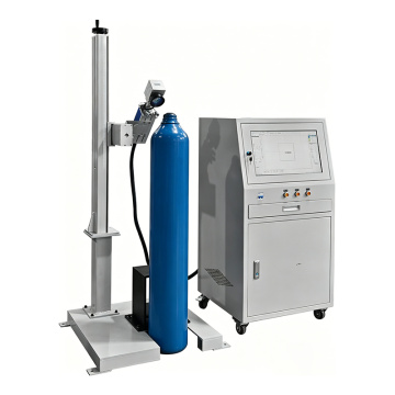 Split MOPA Fiber Laser Marking Machine for Standing Gas Cylinder 100-500W