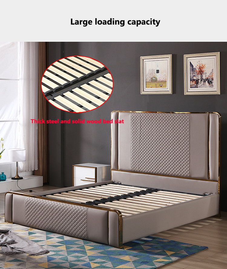 Luxury high quality full size bed frame with headboard Wholesale Manufacturers