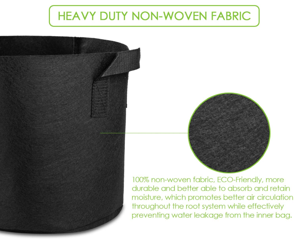 Factory stock 1-400 gallon All Size Non woven Plant Fabric Pots Grow Bags with Handles planting bags