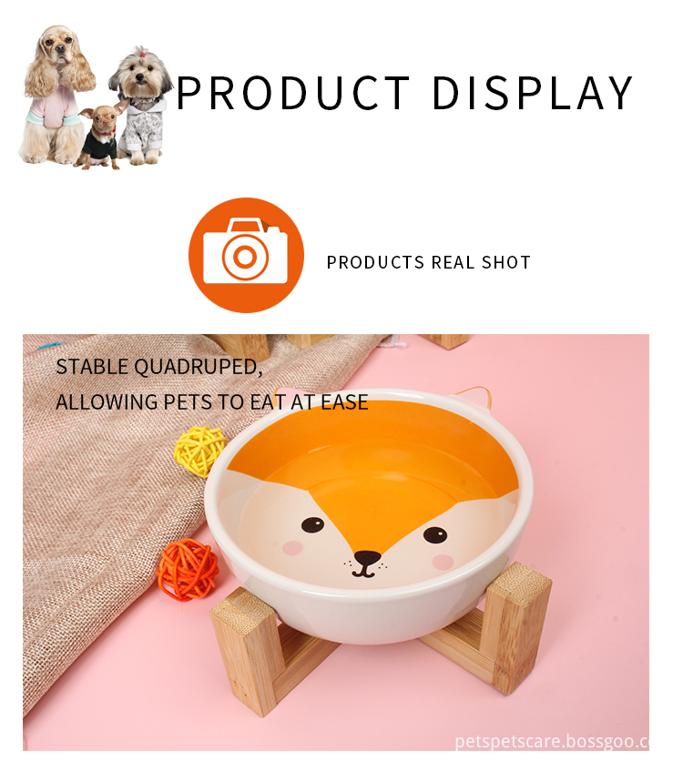 Factory Wholesale Ceramic Pet Cat Dog Food Bowl With Stand