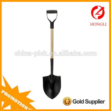 hard wood handle round mouth camp shovel