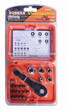20 pcs sockets and screwdriver bit set