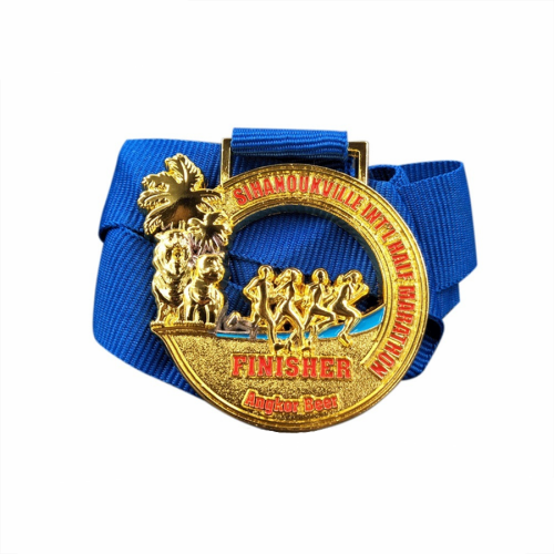 Custom marathon race finisher gold medals