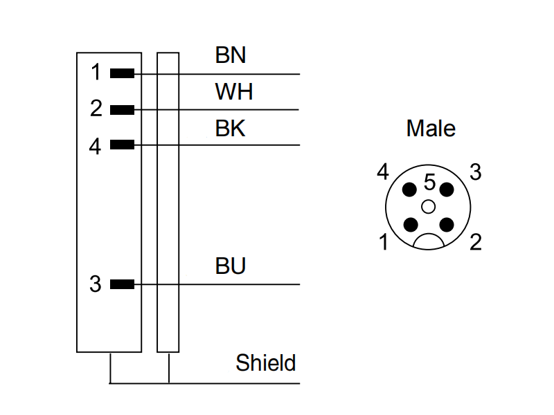 M12 4 pin connection cable