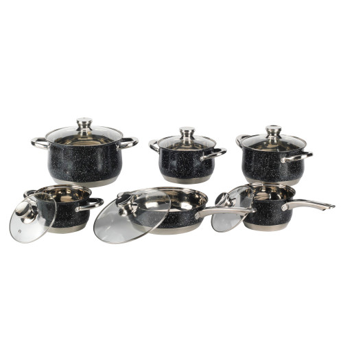 Black painting outside cookware set
