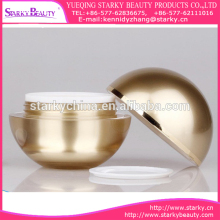 Pearl gold ball shape Acrylic jar plastic jar bottle jar