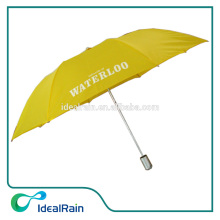 standard yellow color metalic handle 2 section umbrella