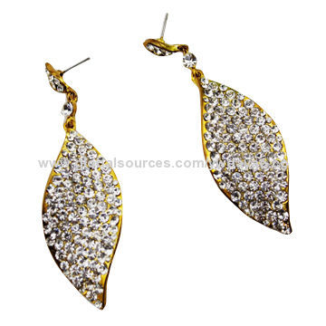 Fashionable jewelry leaf-shaped drop earrings