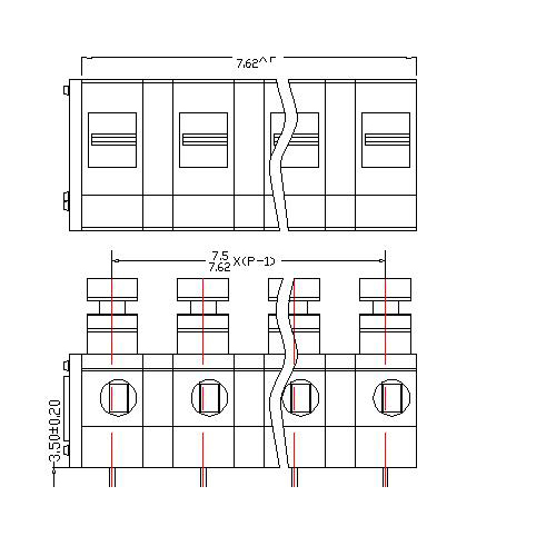 AT119-7.5/7.62XXX-CD PCB Spring Terminal Bloc AT119-7.5/7.62XXX-CD PCB Spring Terminal Bloc
