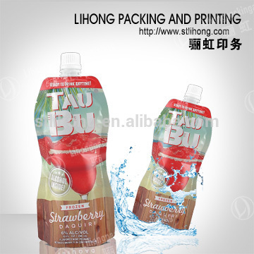 Special Shaped Liquid Plastic Pouch Bag with Spout