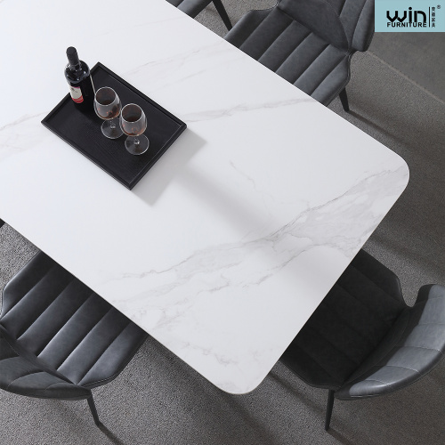 Bộ bàn ăn đơn giản bằng đá cẩm thạch thiết kế nghệ thuật