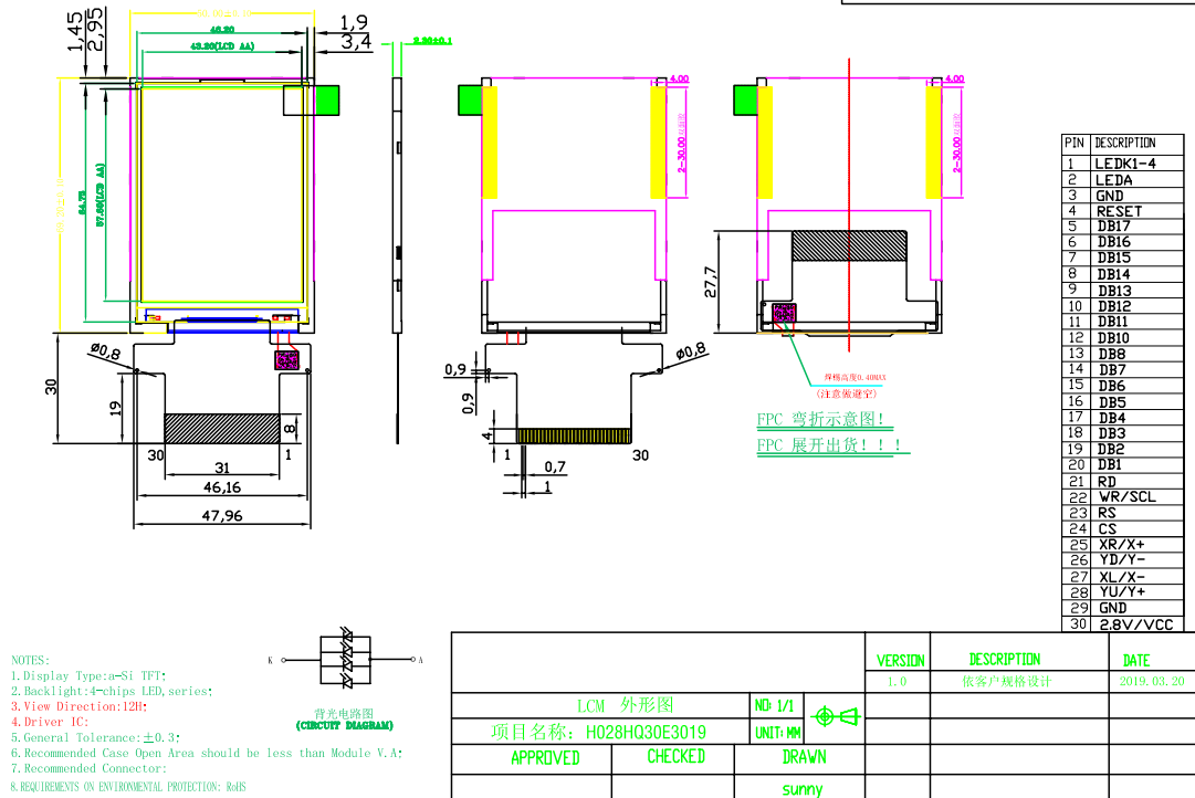 2.8 inch lcd display