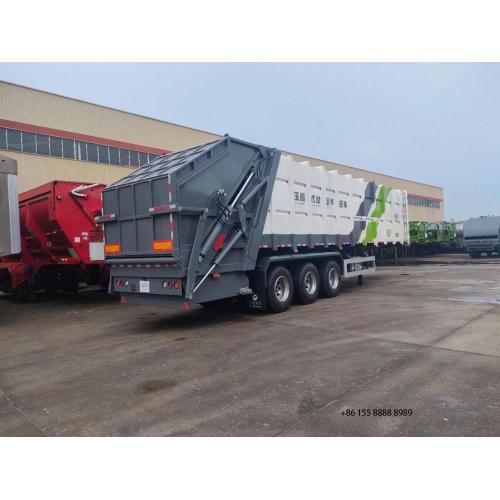 3 eixos semi -trailer caminhão de coleta de lixo móvel