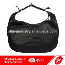 Soft Oversized Black PU Hobo Bag