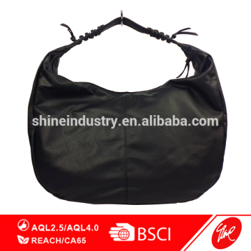 Soft Oversized Black PU Hobo Bag