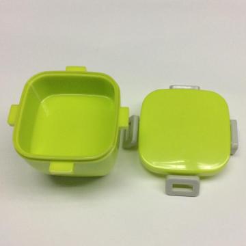 プラスチック製の正方形の2層ランチボックス