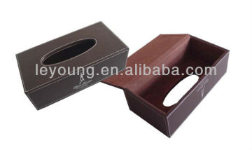 Customized Leather Tissue Storage Case With Lid