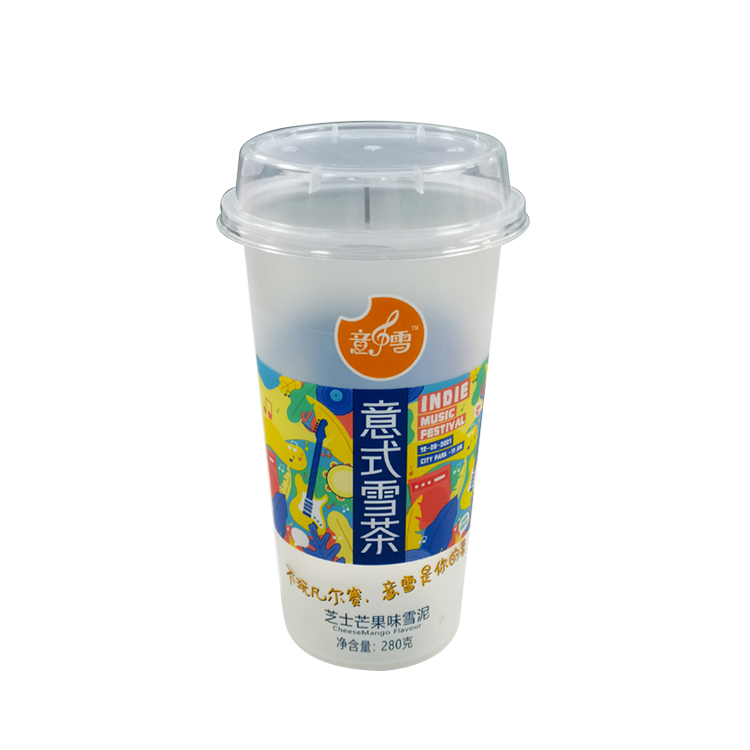 Manufacturer Drinking Beverage Coffee Beer Juice Transparent Clear Plastic Cup with Dome Flat Lid