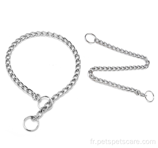 Nouveau collier de chaîne d'étranglement de formation de chiens de chiot de conception