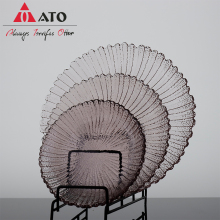 Design light purple Glass Plates for Restaurant Party